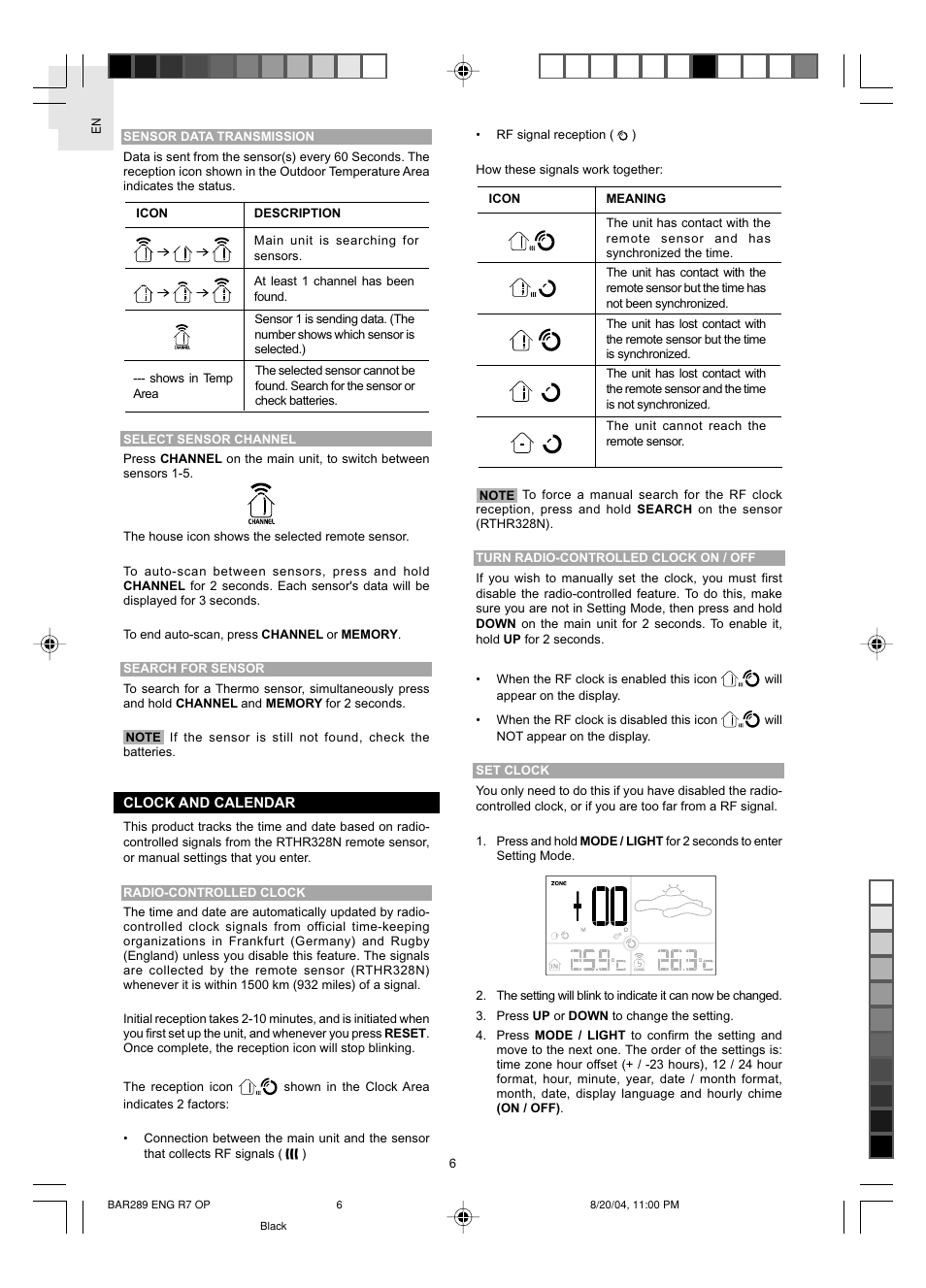 Oregon Scientific JUMBO BAR289 User Manual | Page 7 / 12