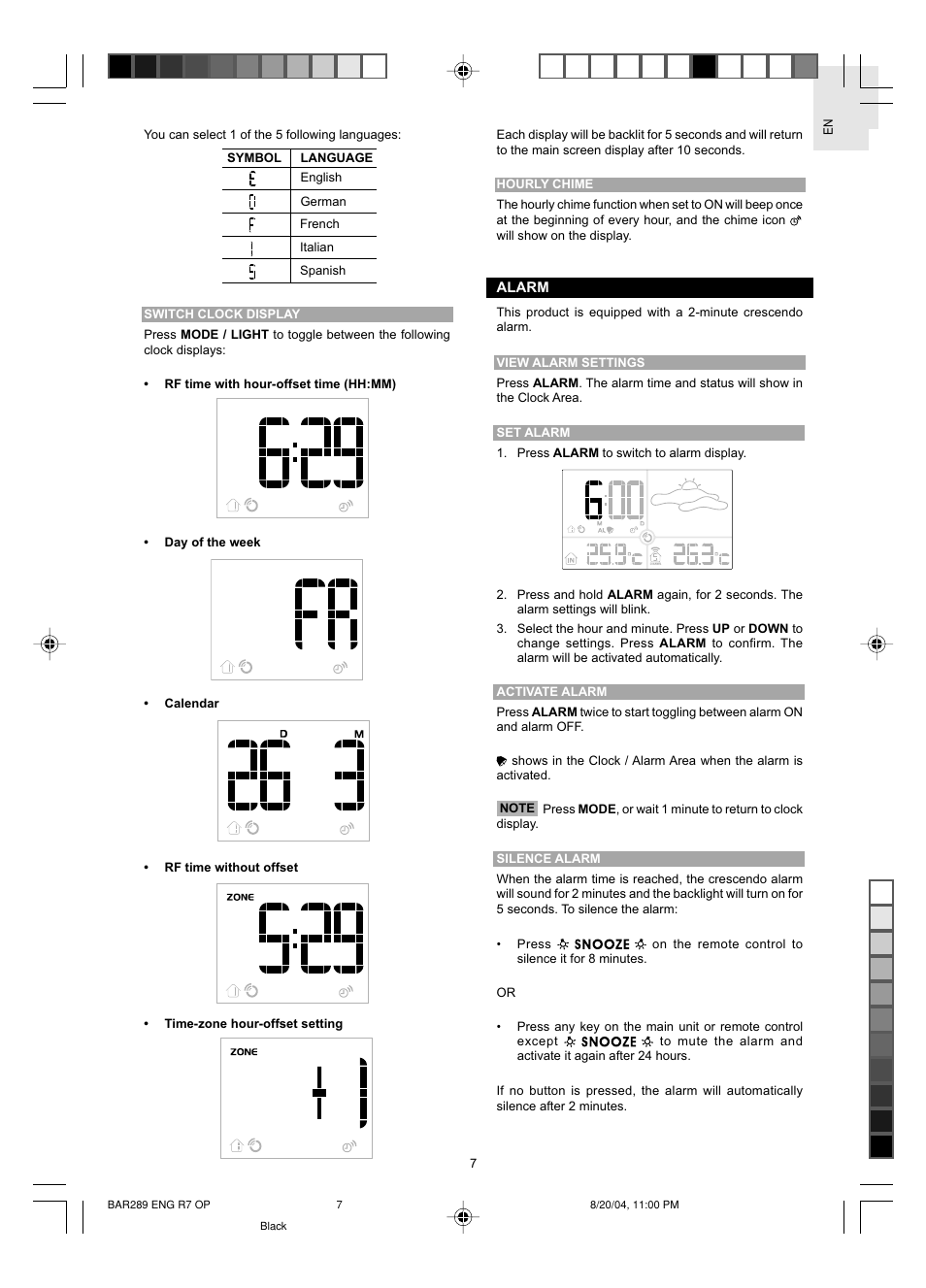 Oregon Scientific JUMBO BAR289 User Manual | Page 8 / 12