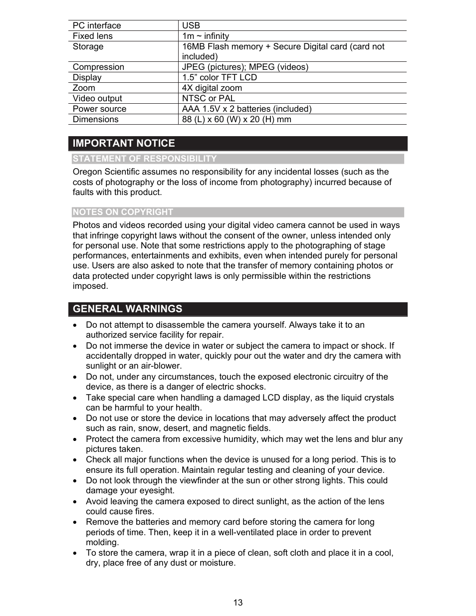 Oregon Scientific DS6300 User Manual | Page 13 / 15