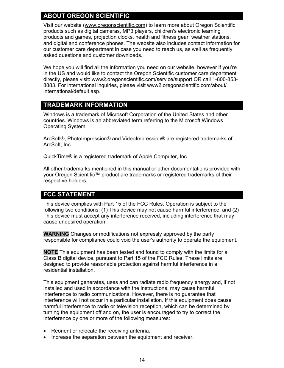 Oregon Scientific DS6300 User Manual | Page 14 / 15