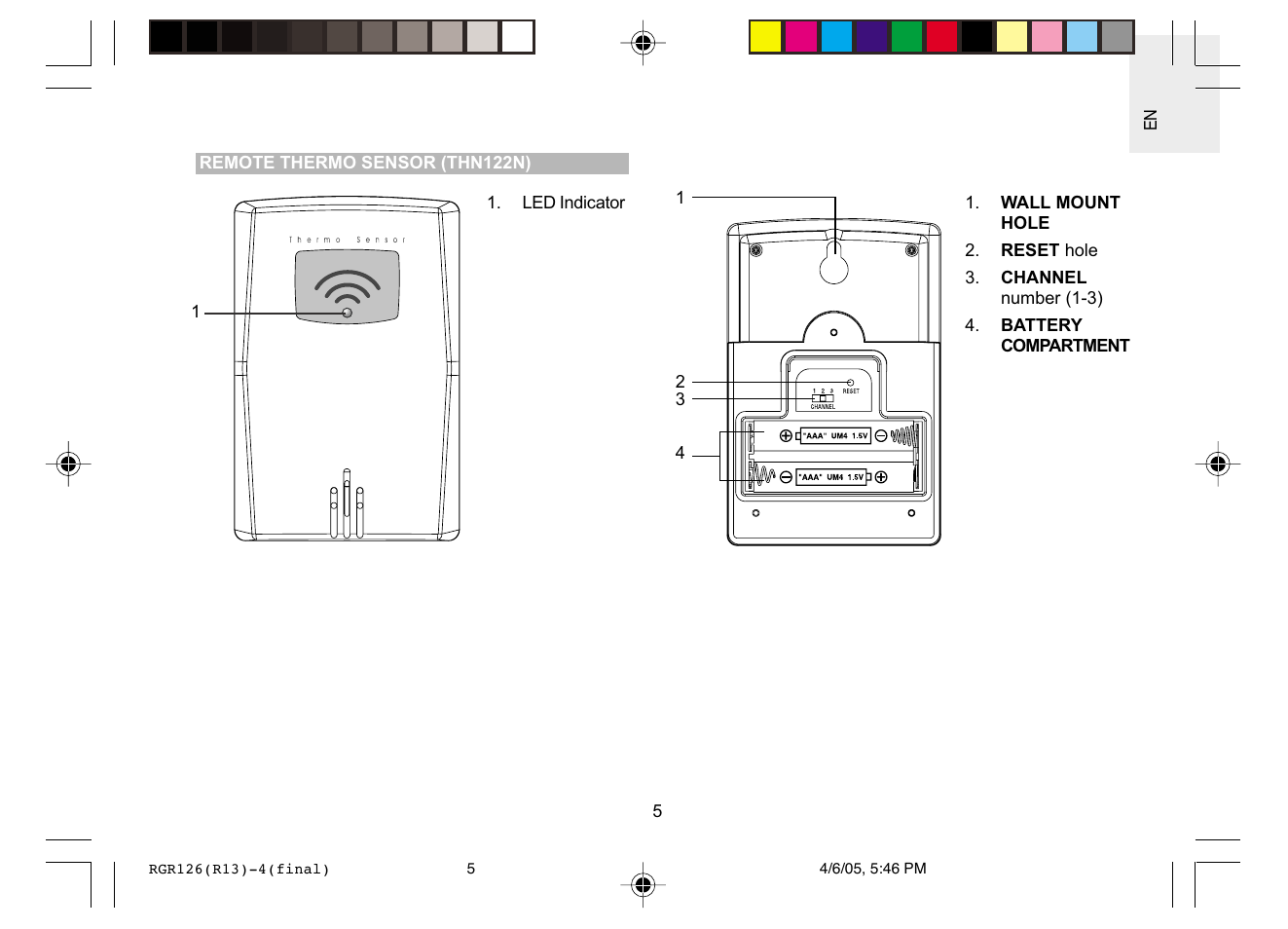 Oregon Scientific RGR126 User Manual | Page 5 / 14