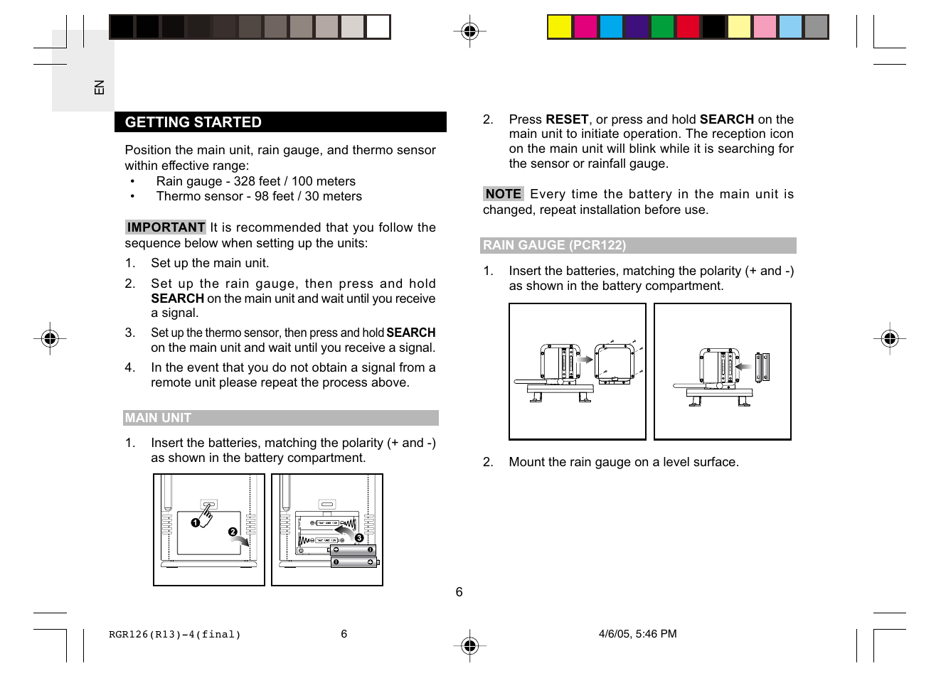 Oregon Scientific RGR126 User Manual | Page 6 / 14