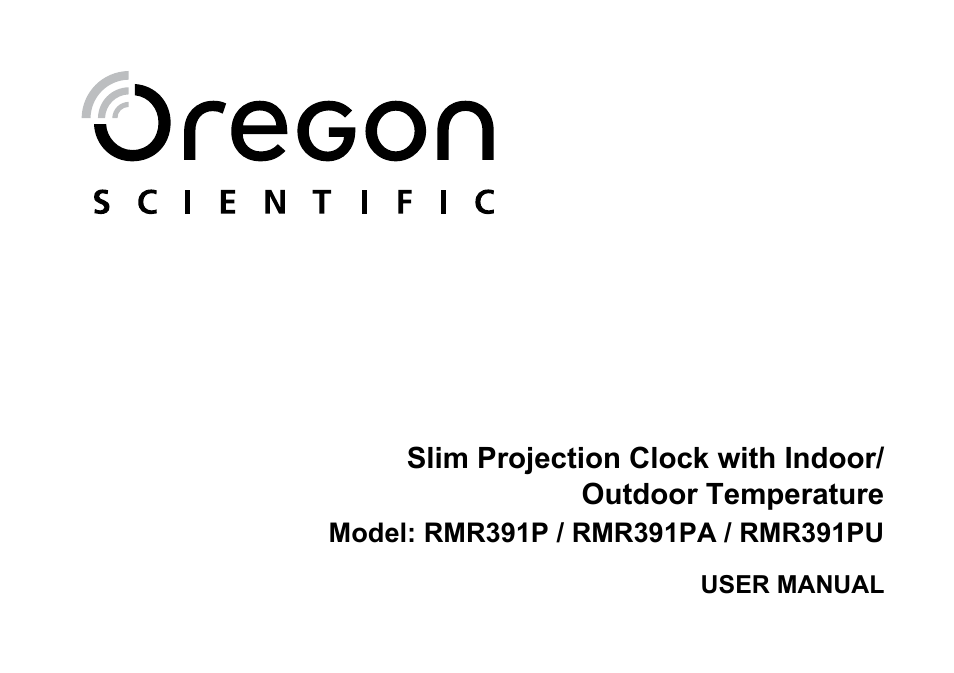 Oregon Scientific RMR391PU User Manual | 73 pages