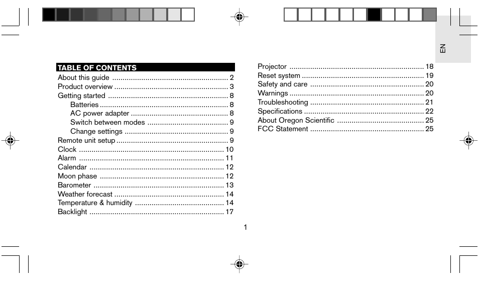 Oregon Scientific STARCK PS L02A User Manual | Page 2 / 28