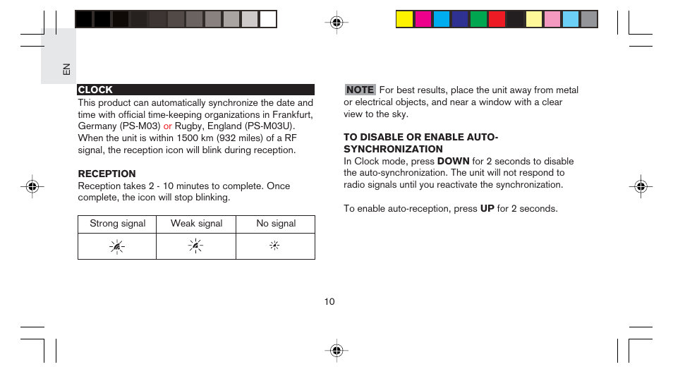 Oregon Scientific STARCK PS-M03 User Manual | Page 11 / 28