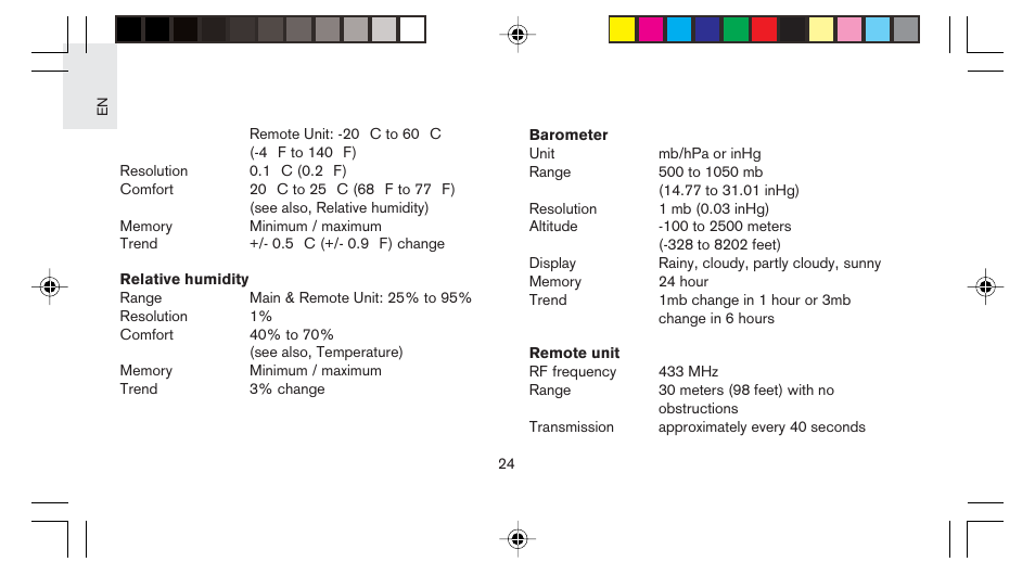 Oregon Scientific STARCK PS-M03 User Manual | Page 25 / 28