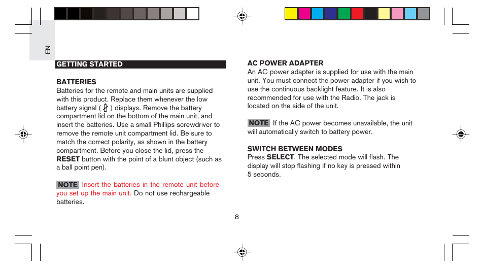 Oregon Scientific STARCK PS-M03 User Manual | Page 9 / 28