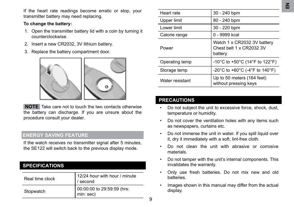 Oregon Scientific SE122 User Manual | Page 10 / 85