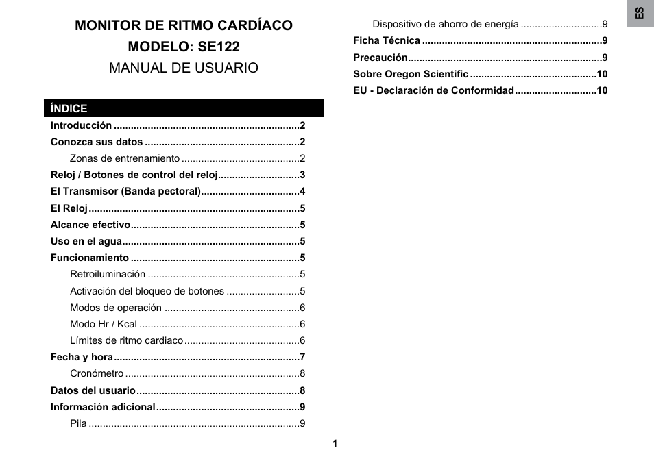 Oregon Scientific SE122 User Manual | Page 12 / 85