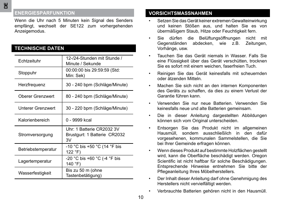 Oregon Scientific SE122 User Manual | Page 31 / 85