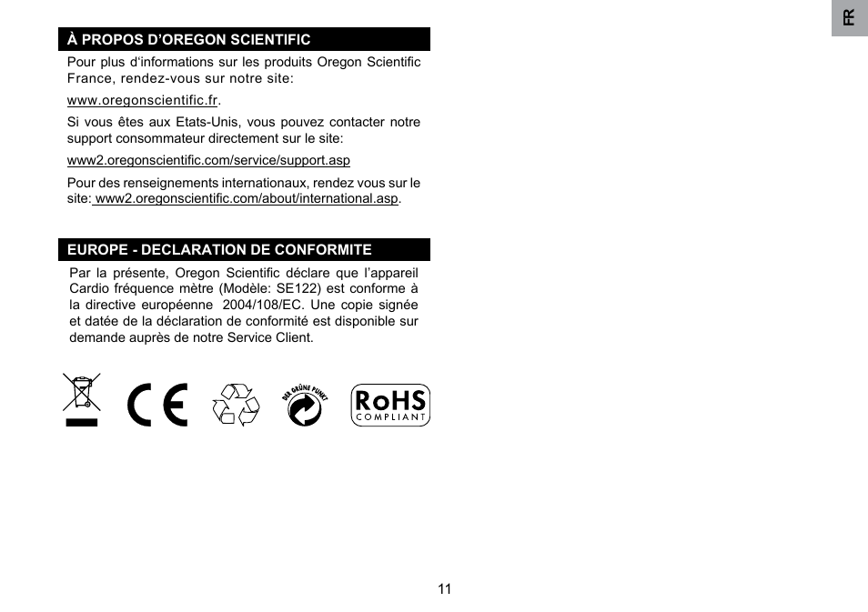 Oregon Scientific SE122 User Manual | Page 43 / 85