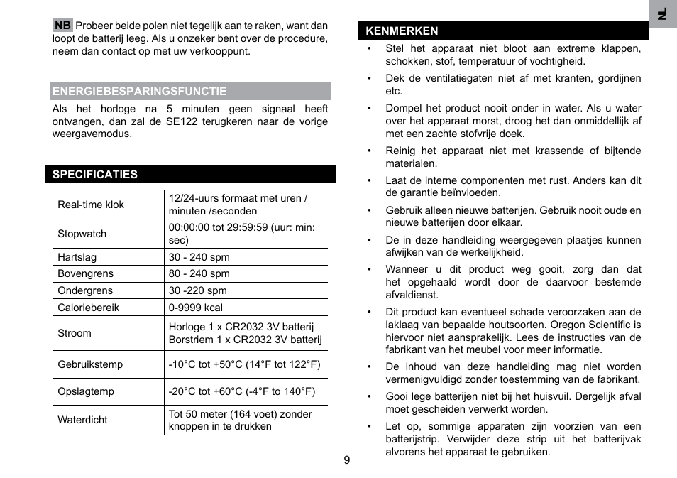 Oregon Scientific SE122 User Manual | Page 63 / 85