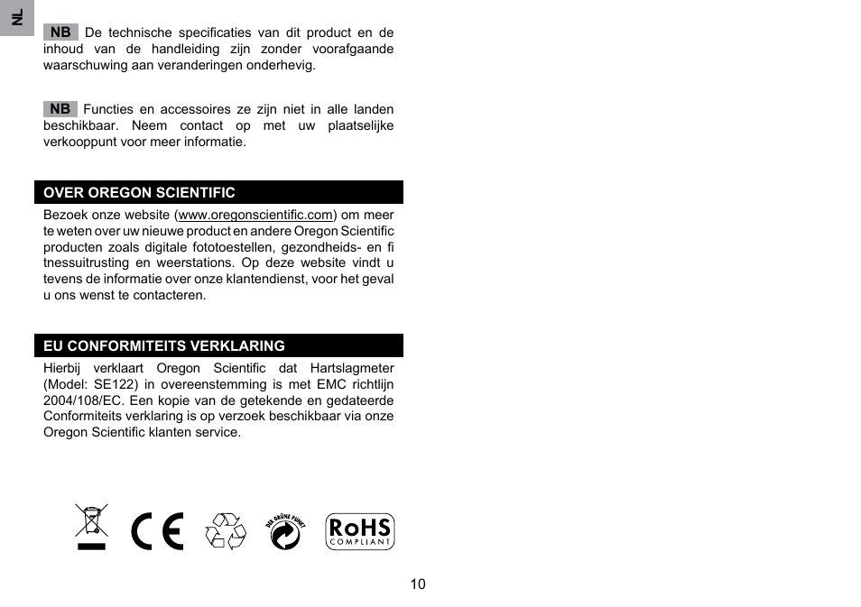 Oregon Scientific SE122 User Manual | Page 64 / 85