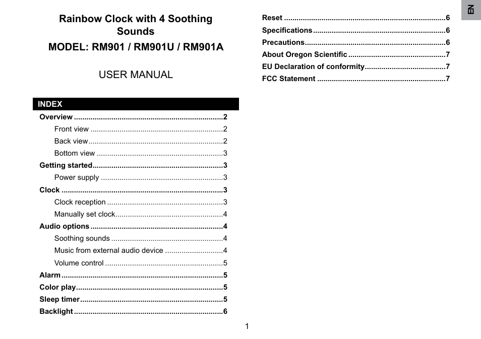 Oregon Scientific RM901A User Manual | Page 2 / 65