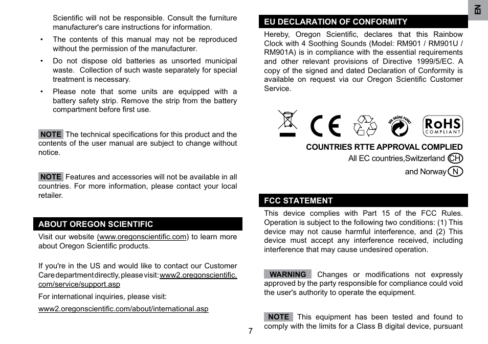 Oregon Scientific RM901A User Manual | Page 8 / 65