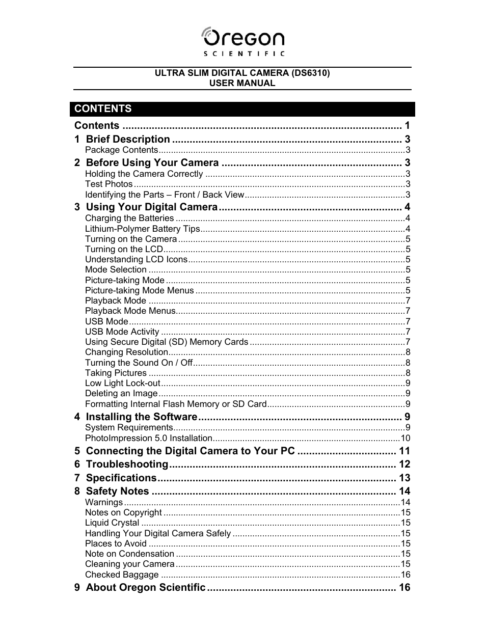 Oregon Scientific ULTRA SLIM DS6310 User Manual | 17 pages