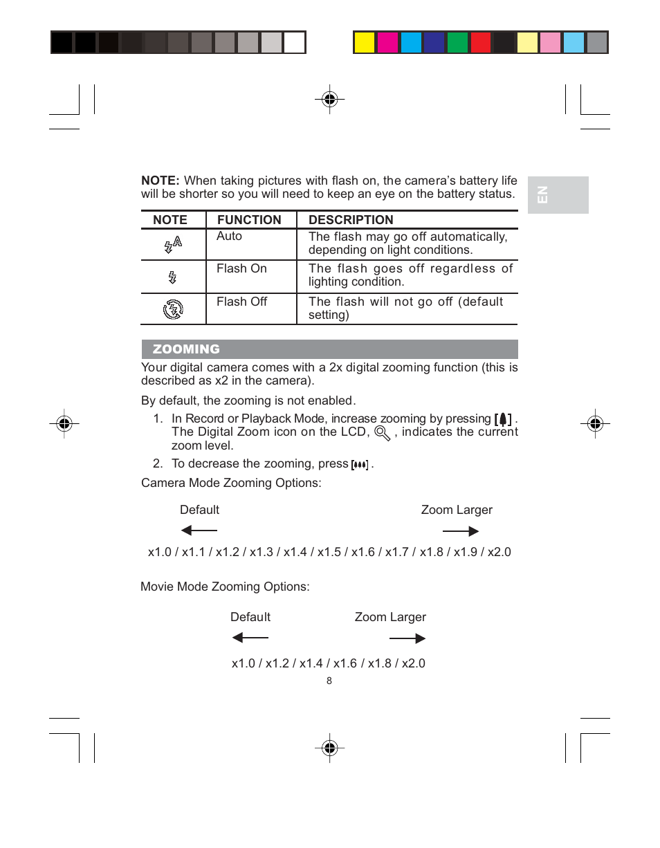 Oregon Scientific 3.0 MEGA-PIXEL DIGITAL CAMERA WITH JUMBO DISPLAY PV 100 User Manual | Page 12 / 42