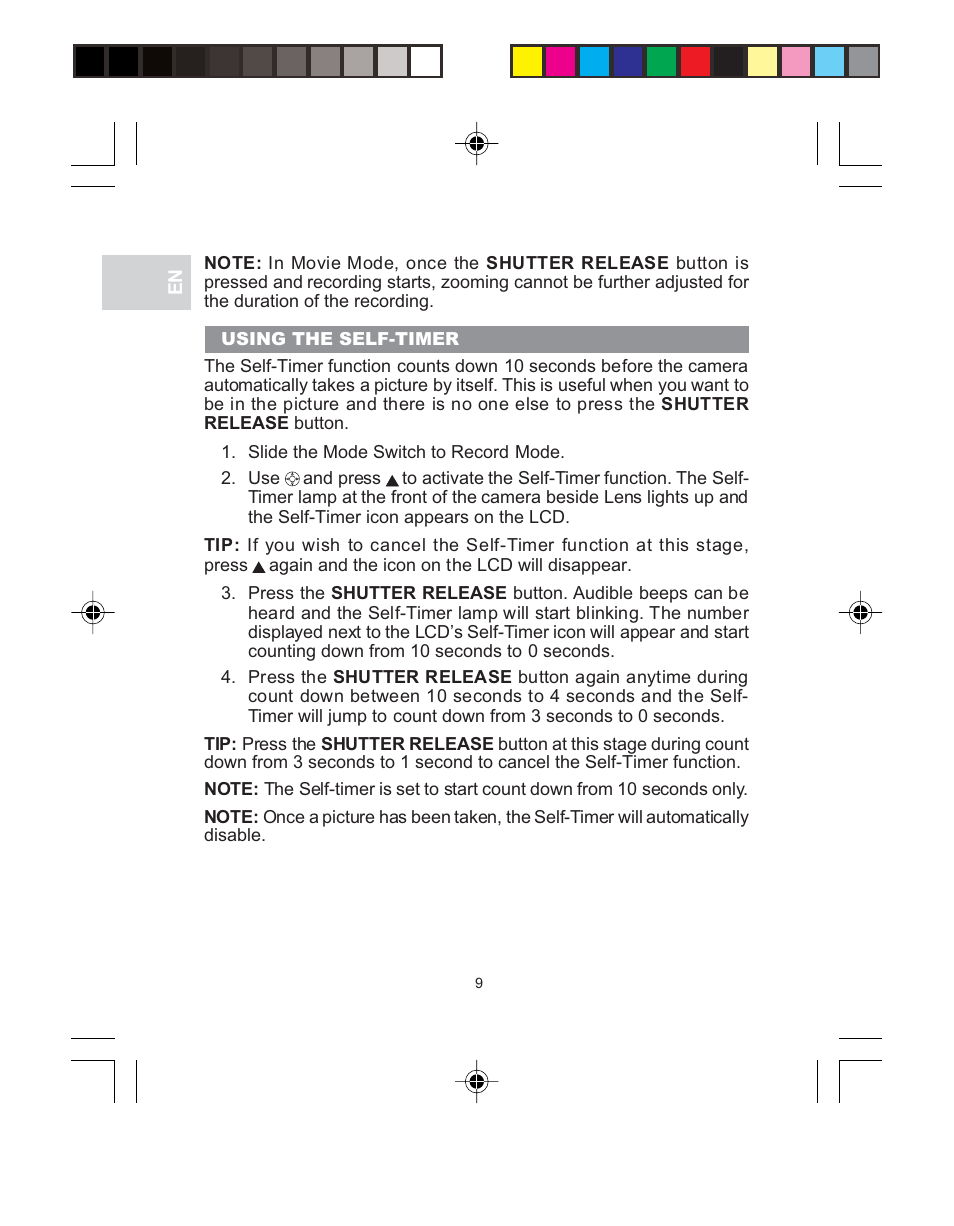 Oregon Scientific 3.0 MEGA-PIXEL DIGITAL CAMERA WITH JUMBO DISPLAY PV 100 User Manual | Page 13 / 42