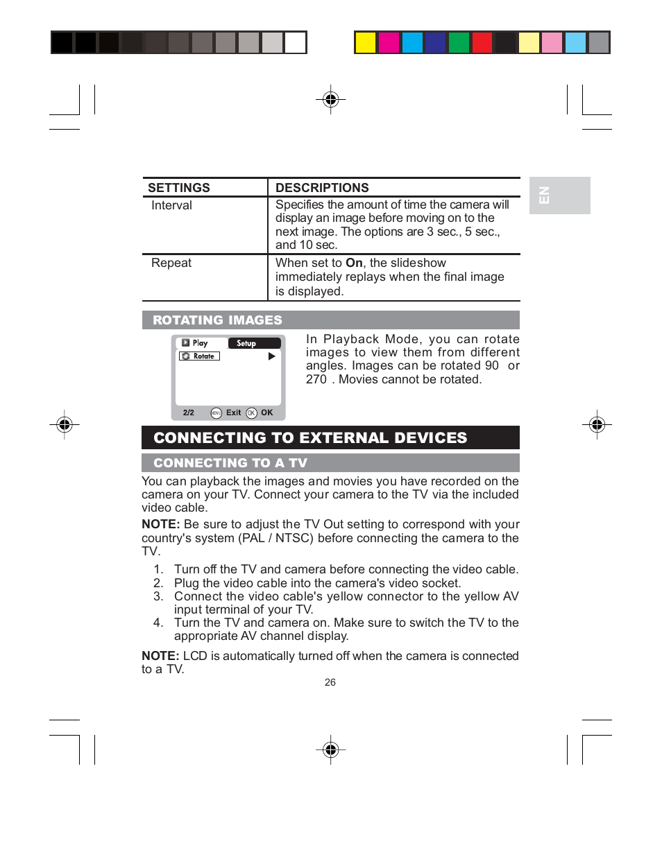 Connecting to external devices | Oregon Scientific 3.0 MEGA-PIXEL DIGITAL CAMERA WITH JUMBO DISPLAY PV 100 User Manual | Page 30 / 42