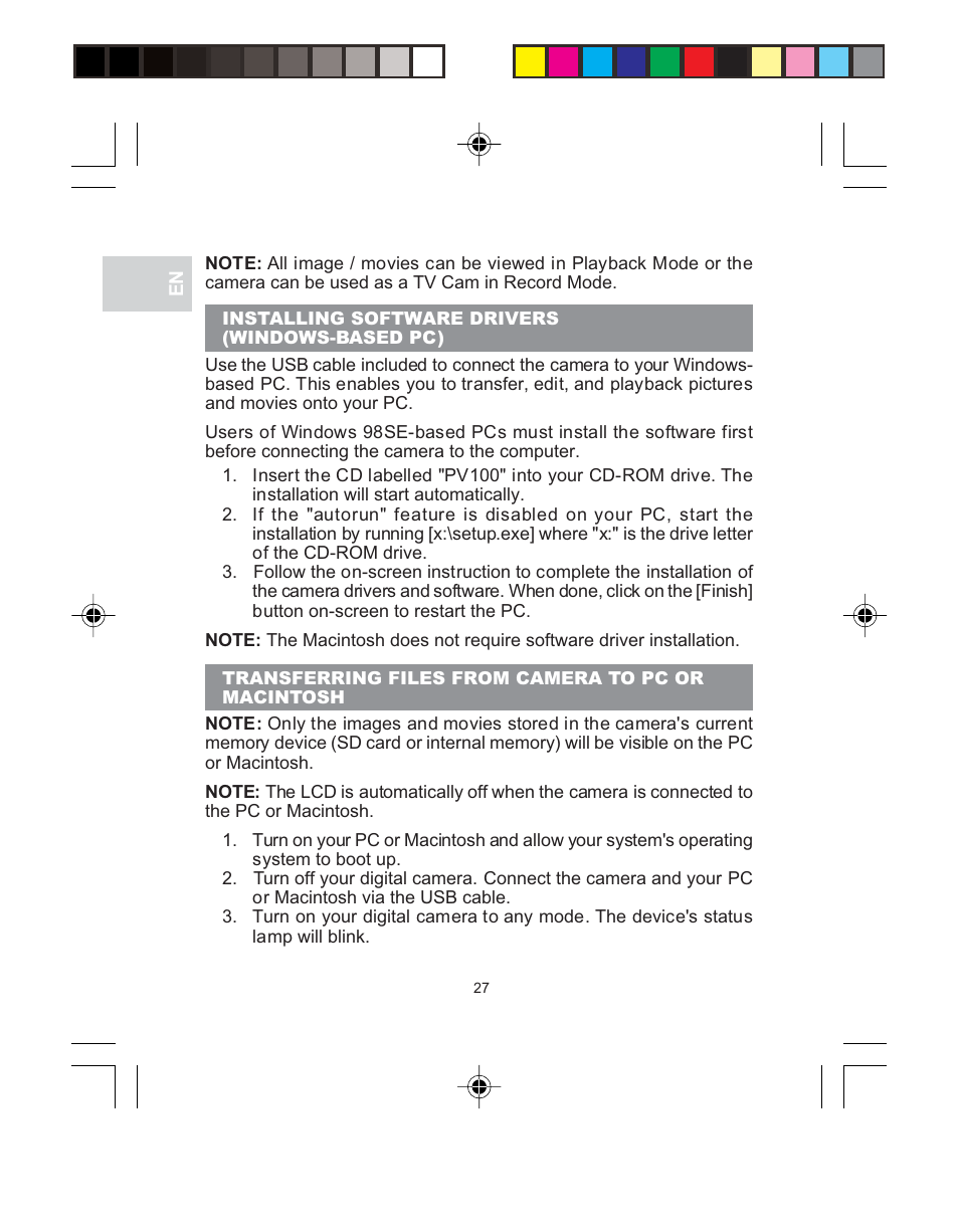 Oregon Scientific 3.0 MEGA-PIXEL DIGITAL CAMERA WITH JUMBO DISPLAY PV 100 User Manual | Page 31 / 42