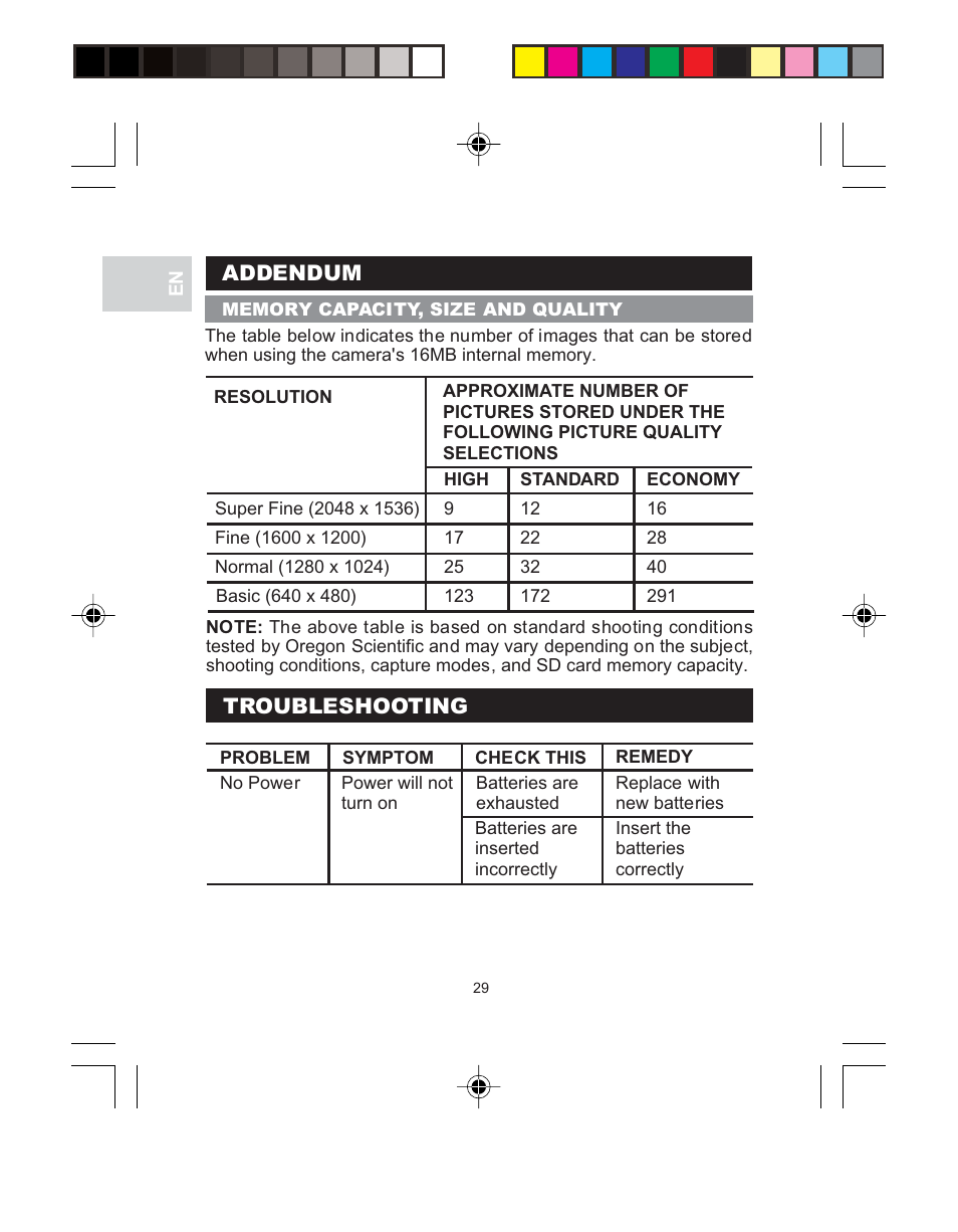 Oregon Scientific 3.0 MEGA-PIXEL DIGITAL CAMERA WITH JUMBO DISPLAY PV 100 User Manual | Page 33 / 42