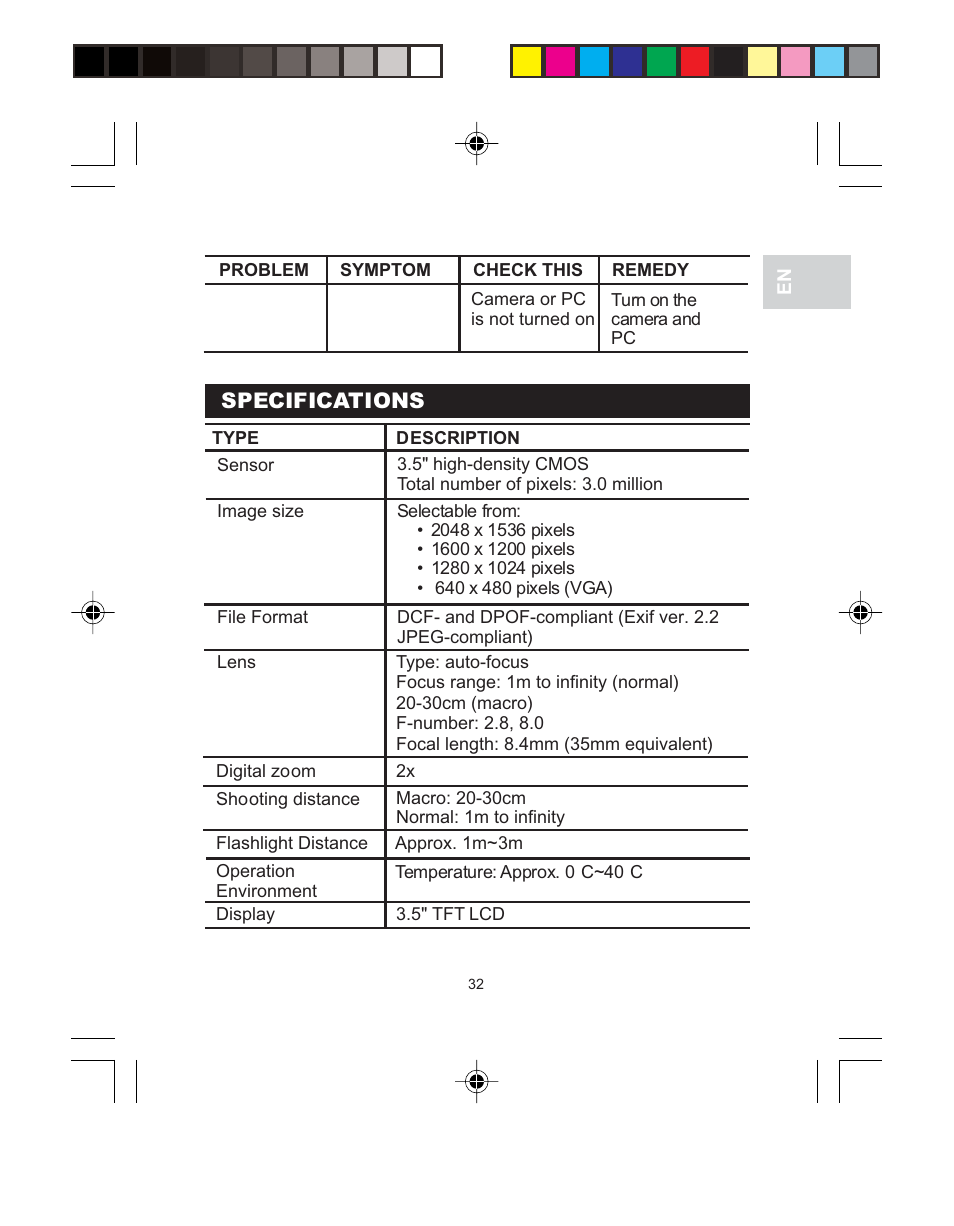 Oregon Scientific 3.0 MEGA-PIXEL DIGITAL CAMERA WITH JUMBO DISPLAY PV 100 User Manual | Page 36 / 42