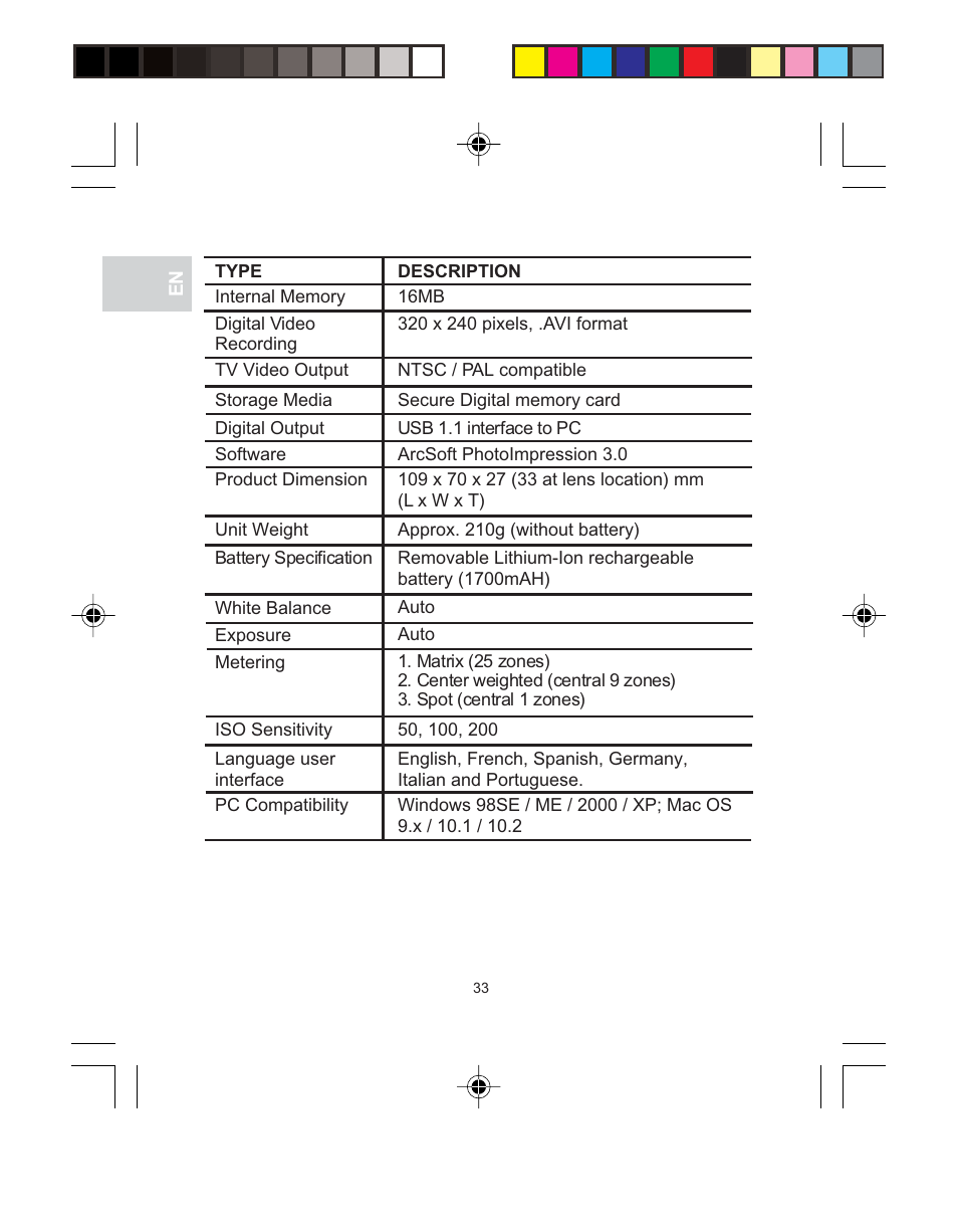 Oregon Scientific 3.0 MEGA-PIXEL DIGITAL CAMERA WITH JUMBO DISPLAY PV 100 User Manual | Page 37 / 42