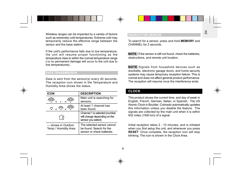 Oregon Scientific BAR609HGA User Manual | Page 10 / 22