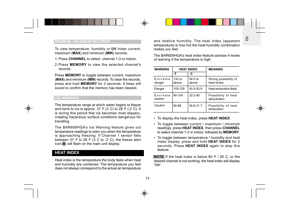 Oregon Scientific BAR609HGA User Manual | Page 14 / 22