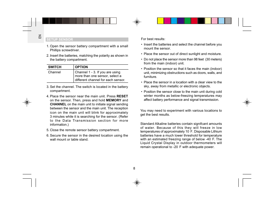 Oregon Scientific BAR609HGA User Manual | Page 9 / 22