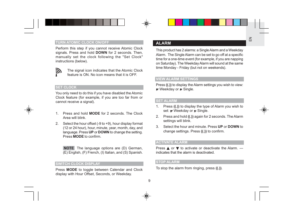 Oregon Scientific Wireless Thermo Clock RMR602A User Manual | Page 10 / 16