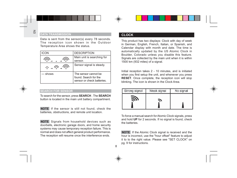 Oregon Scientific Wireless Thermo Clock RMR602A User Manual | Page 9 / 16