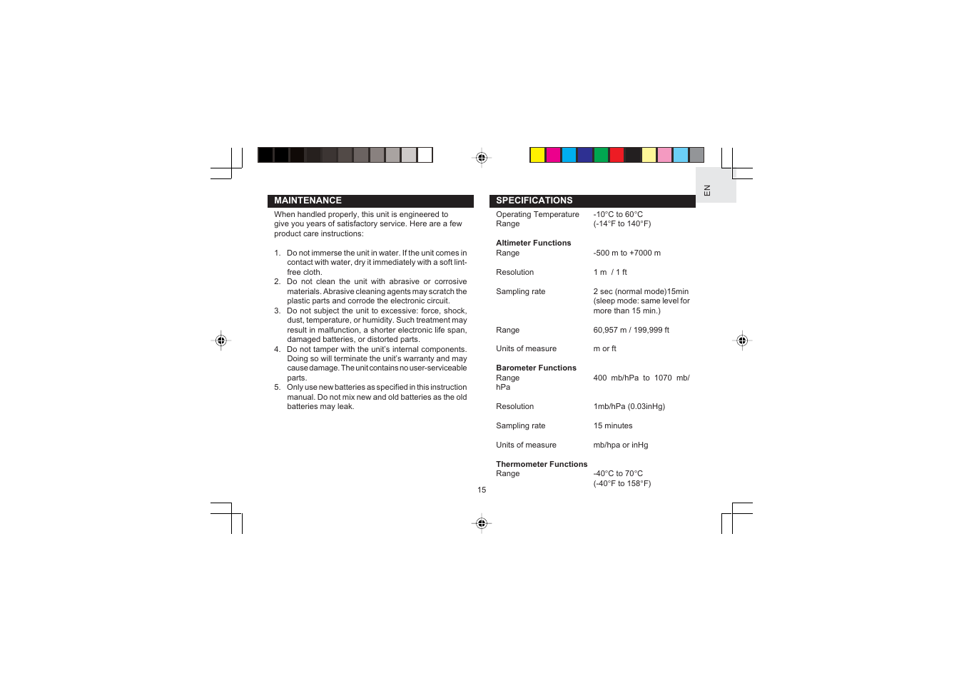 Oregon Scientific EB833 User Manual | Page 15 / 19