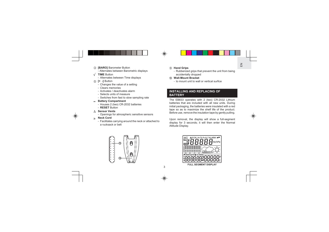 Oregon Scientific EB833 User Manual | Page 3 / 19