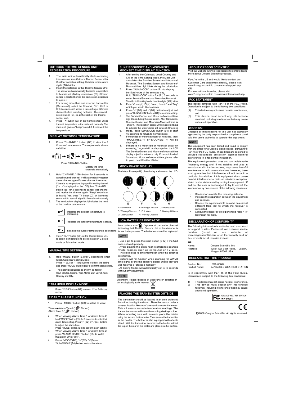 Iwa-80004_new2 | Oregon Scientific Advanced Weather Station IWA-80004 User Manual | Page 2 / 2