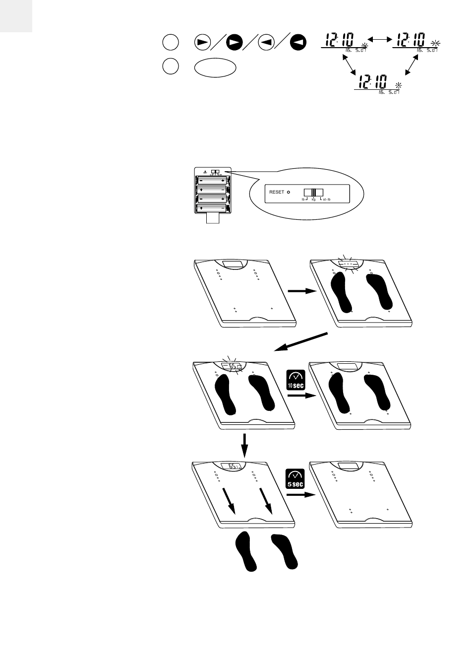 Set 1 2, Acquire weight from scale | Oregon Scientific BMI Body Weight Monitor BWR102 User Manual | Page 2 / 11