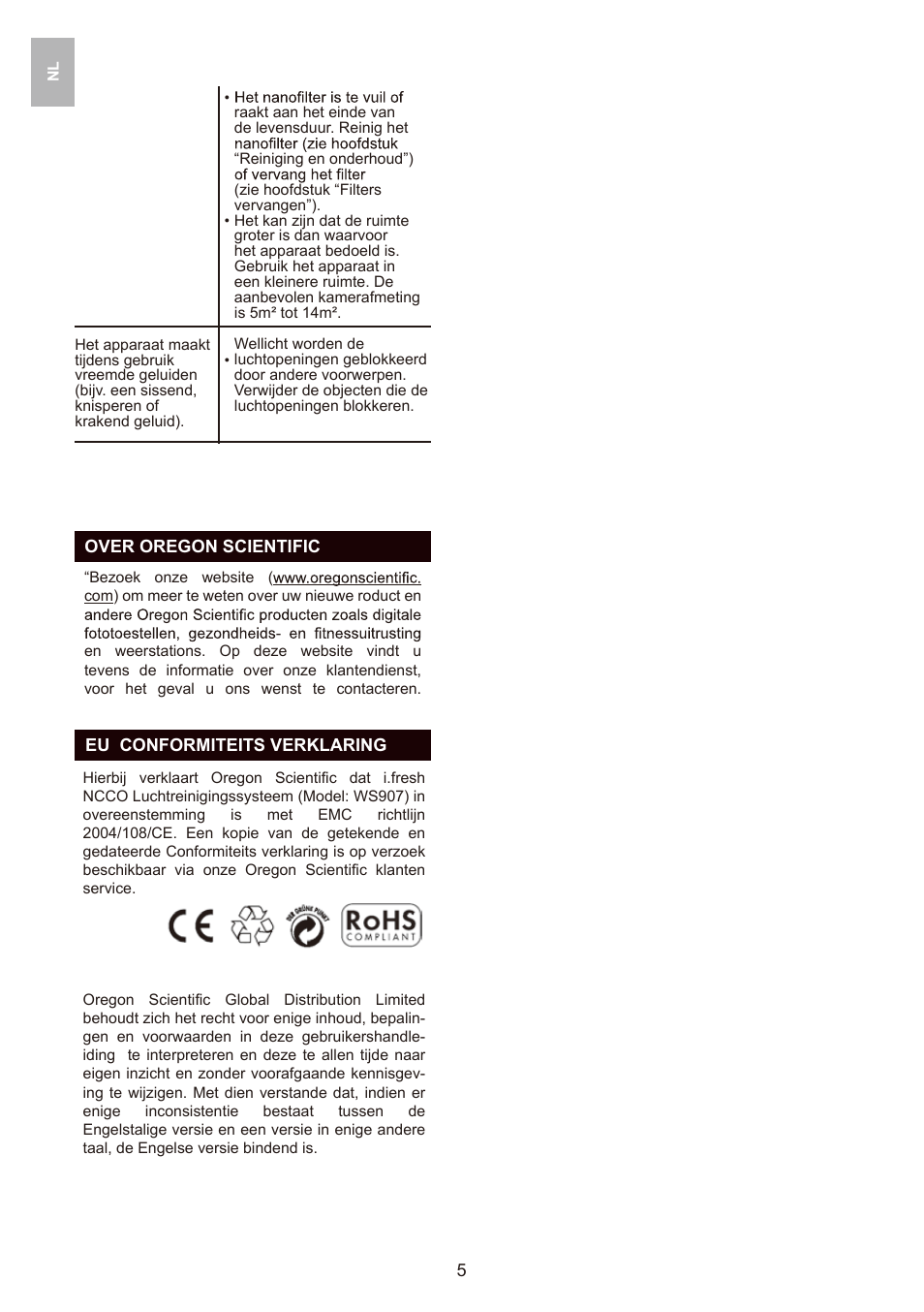 Oregon Scientific WS907 User Manual | Page 43 / 59