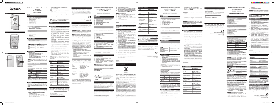 Oregon Scientific EMS100 User Manual | 2 pages