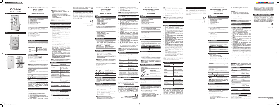 Manual do usuário, Bruksanvisning | Oregon Scientific EMS100 User Manual | Page 2 / 2