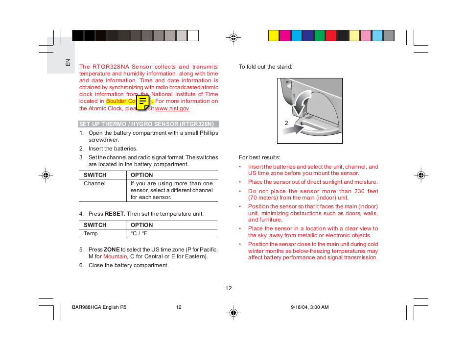 Oregon Scientific TREVISO SLEEK BAR988HGA User Manual | Page 13 / 28