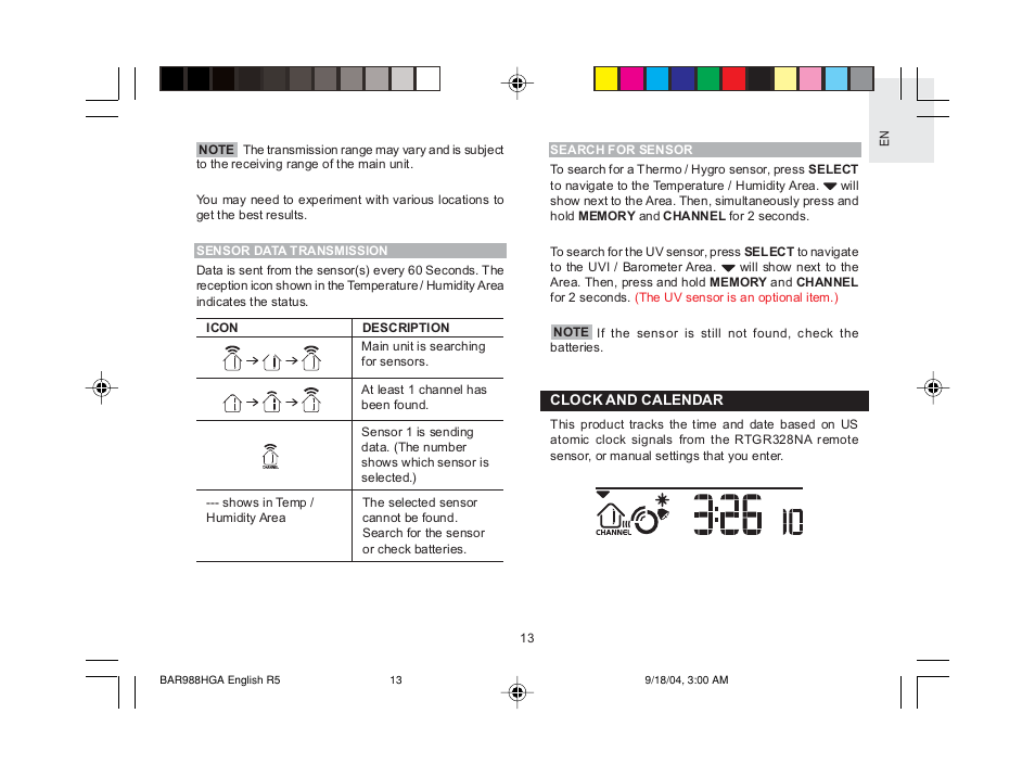 Oregon Scientific TREVISO SLEEK BAR988HGA User Manual | Page 14 / 28