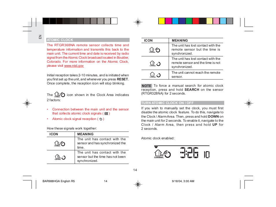 Oregon Scientific TREVISO SLEEK BAR988HGA User Manual | Page 15 / 28