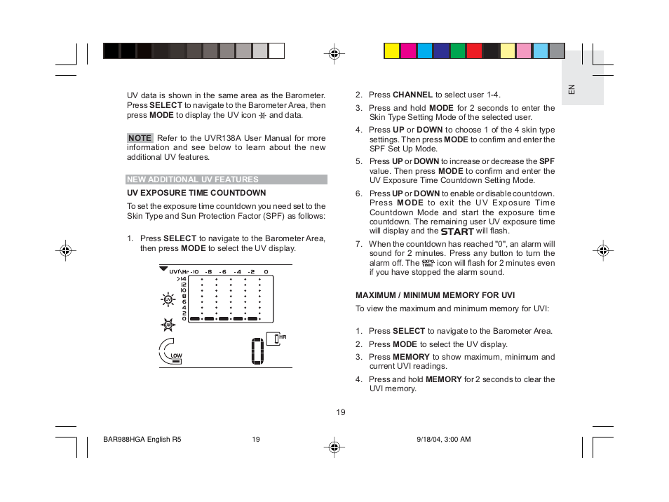 Oregon Scientific TREVISO SLEEK BAR988HGA User Manual | Page 20 / 28