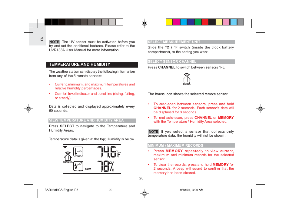 Oregon Scientific TREVISO SLEEK BAR988HGA User Manual | Page 21 / 28