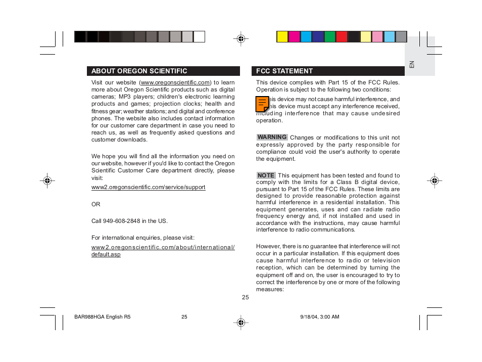 Oregon Scientific TREVISO SLEEK BAR988HGA User Manual | Page 26 / 28