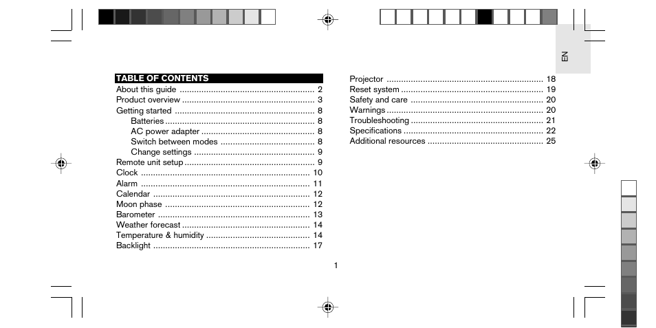 Oregon Scientific STARCK PS-M02 User Manual | Page 2 / 27