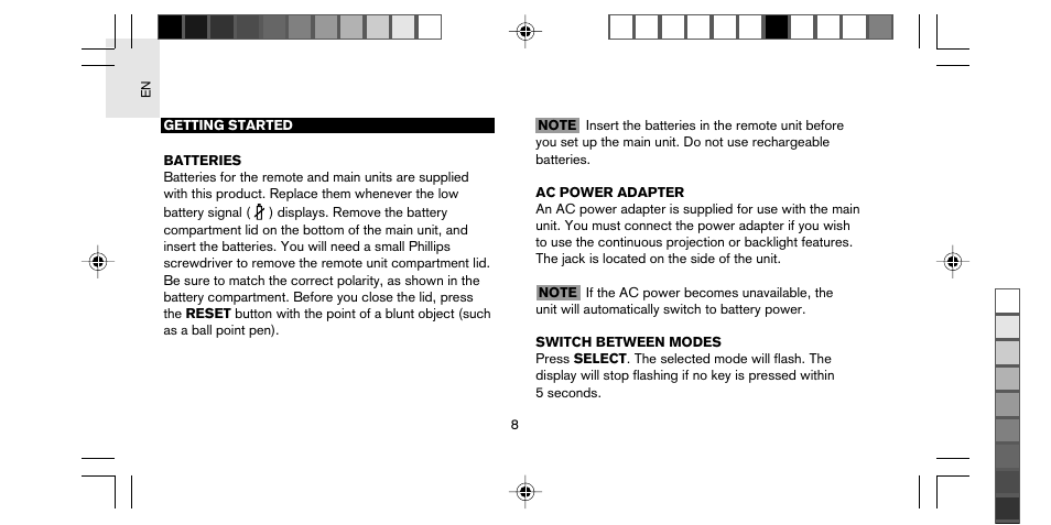 Oregon Scientific STARCK PS-M02 User Manual | Page 9 / 27