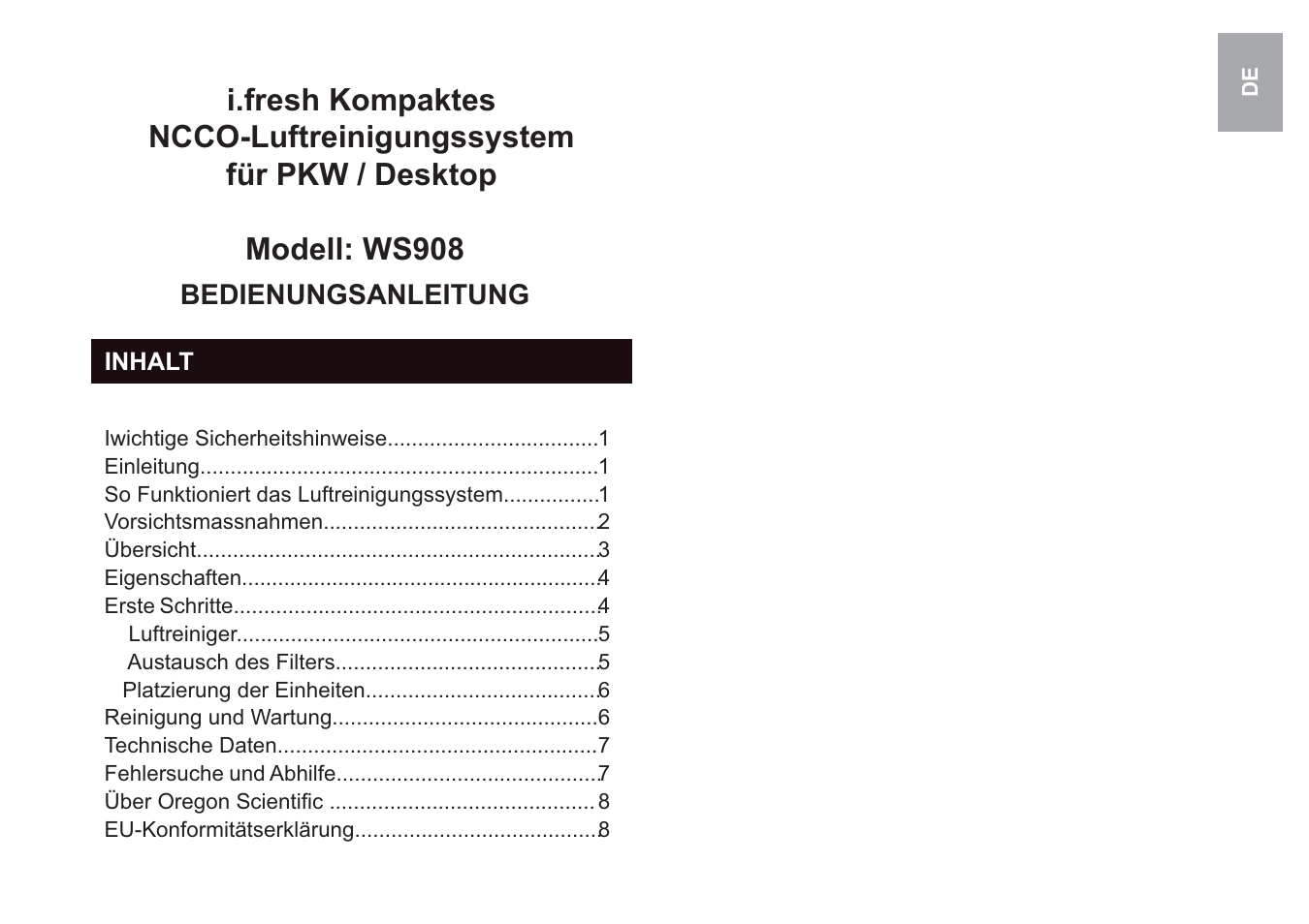 Oregon Scientific i.fresh WS908 User Manual | Page 33 / 97