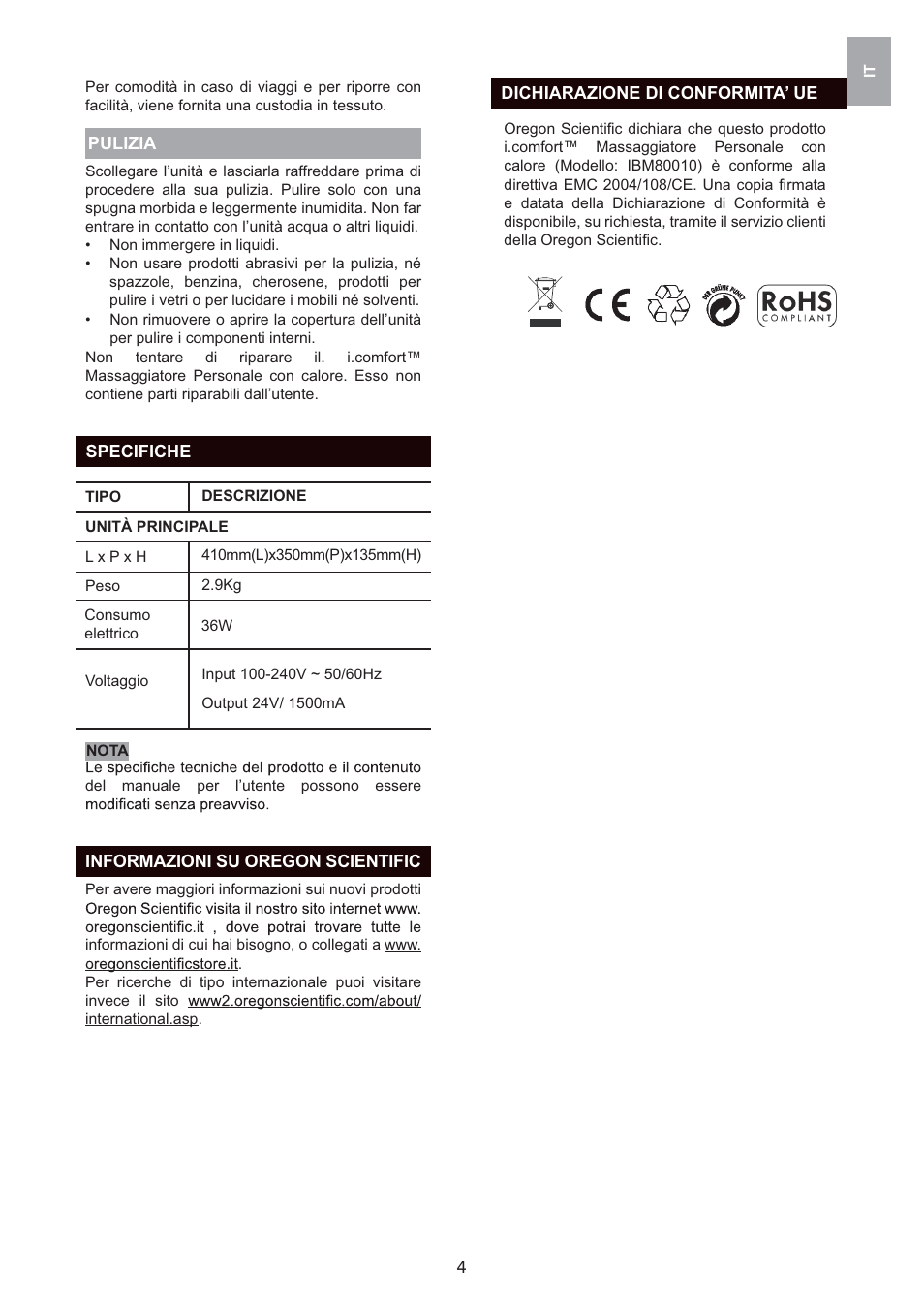 Oregon Scientific IBM80010 User Manual | Page 13 / 61