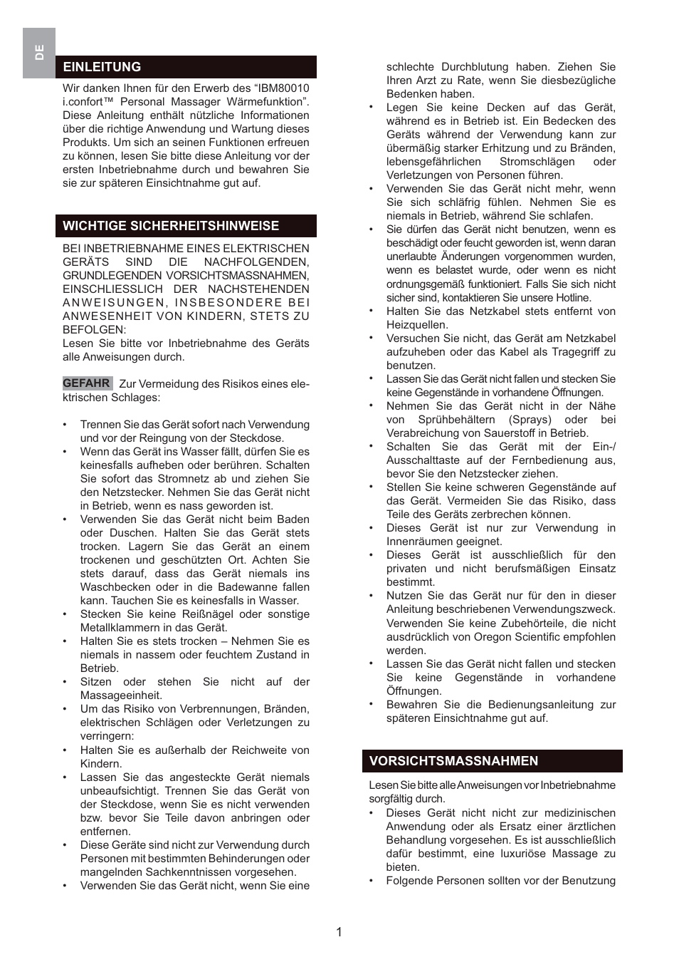 Oregon Scientific IBM80010 User Manual | Page 22 / 61